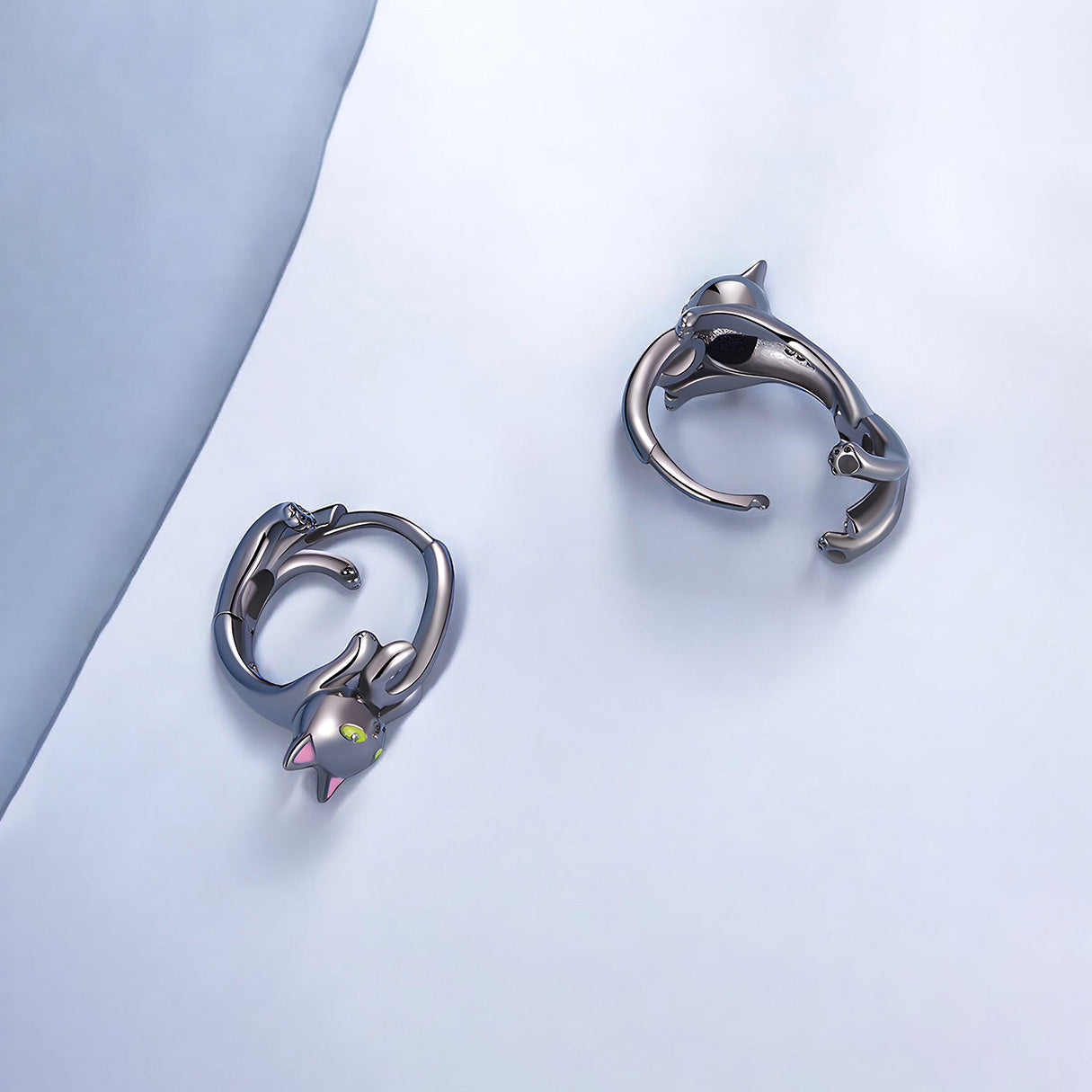 Aretes de Plata .925, Cats Looking, Miow