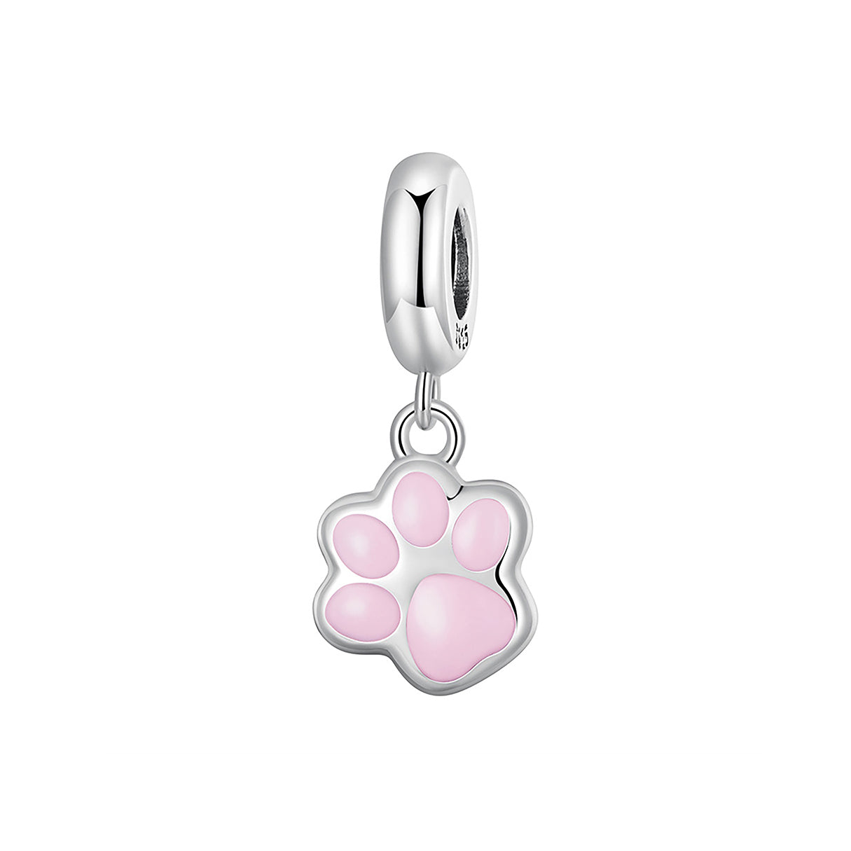 Charm de Plata .925, Pink Footprint, Miow