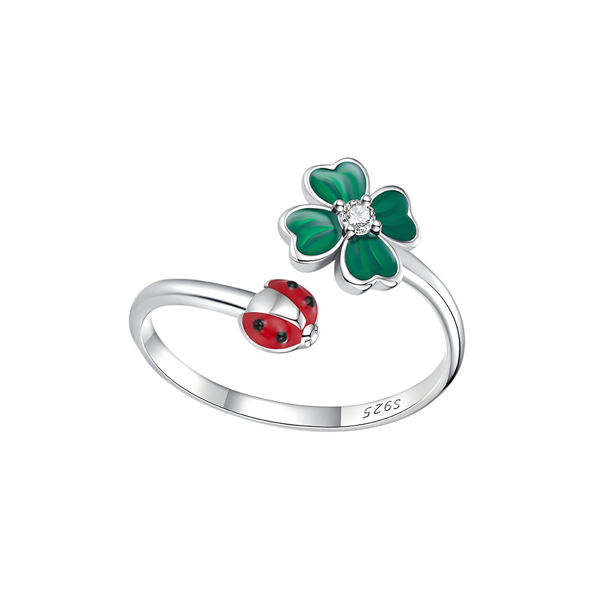 Anillo de Trébol, Plata .925, Ame Glam Pop