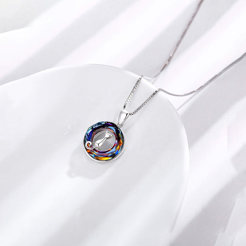 Collar de Plata .925, Cat Crystal, Miow