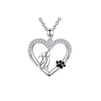 Collar de Plata .925, Cat Footprint Black, Miow
