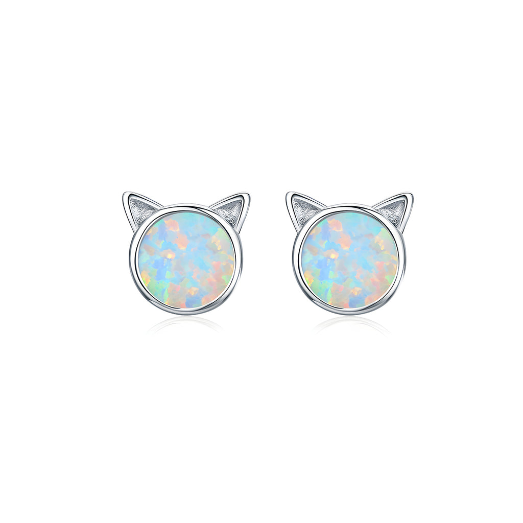 Aretes de Plata .925, Two Moon Cat, Miow