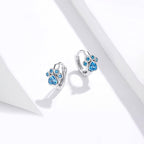 Aretes de Plata .925, Blue Footprint, Miow