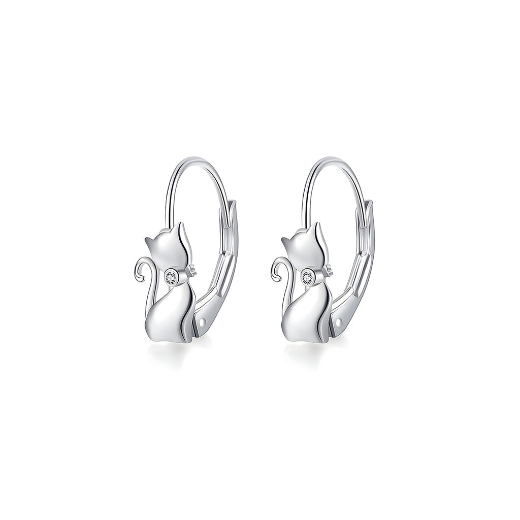 Aretes de Plata .925, Cat Hoop, Miow