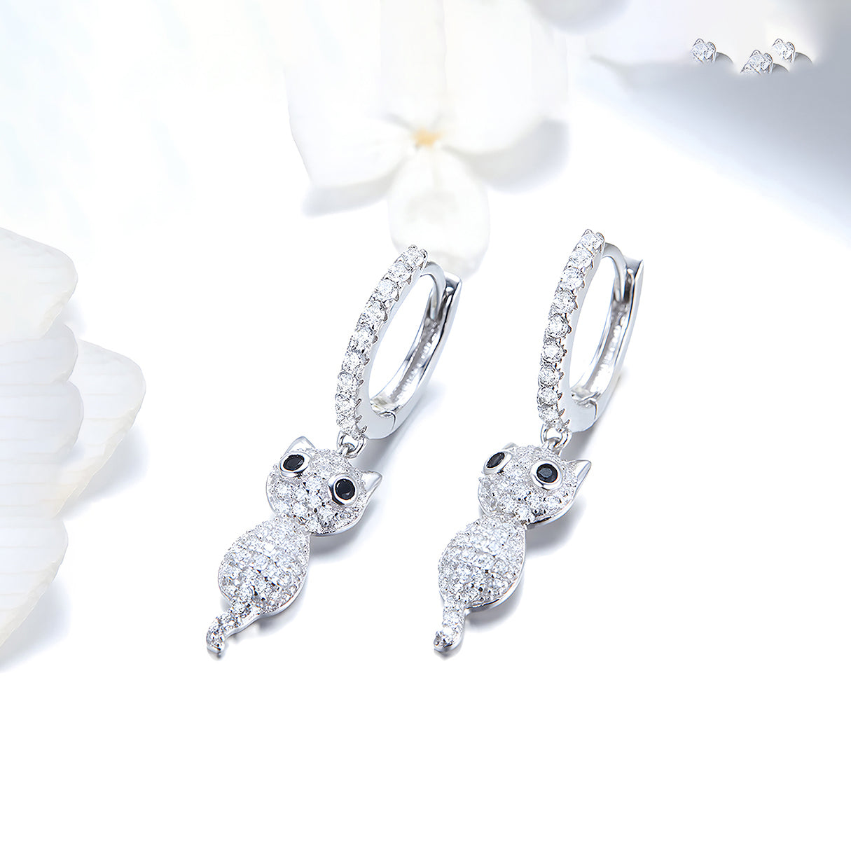Aretes de Plata .925, Cat Glitters, Miow