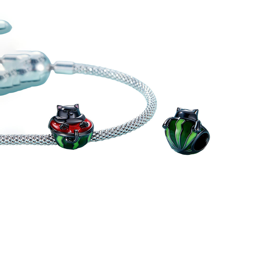 Charm de Plata .925, Watermelon Cat, Miow