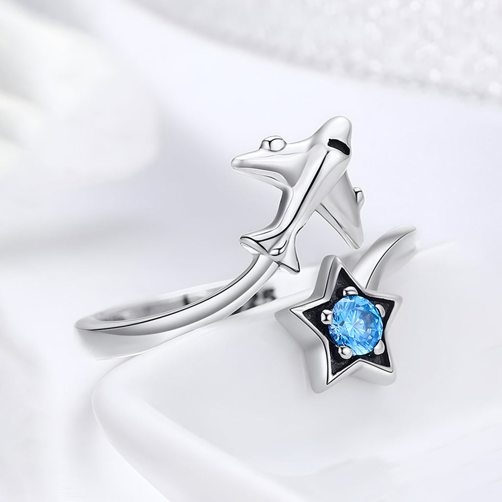 Anillo de Avión y Estrella, Plata .925, Ame Glam Pop