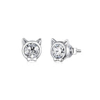 Aretes de Plata .925, Diamond Cat, Miow