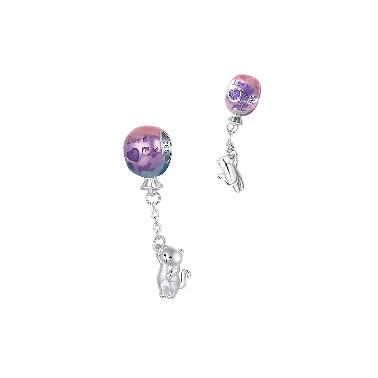 Charm de Plata .925, Red Balloon Cats, Miow
