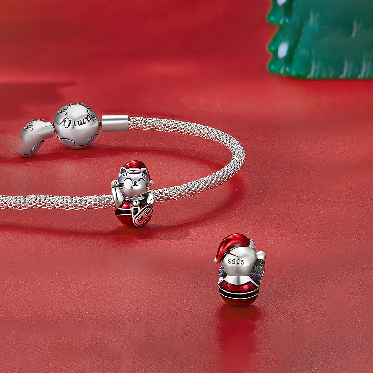 Charm de Plata .925, Claus Cat, Miow