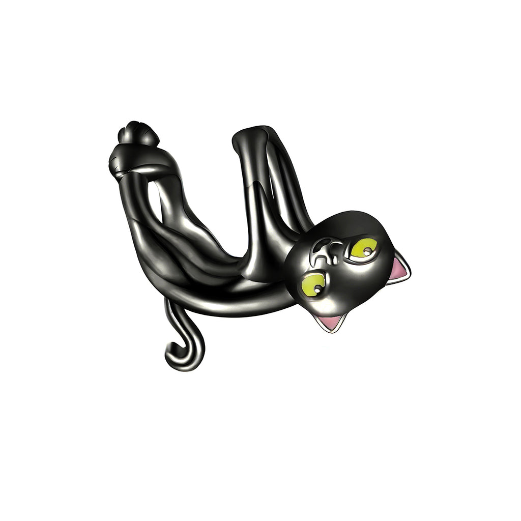 Charm de Plata .925, Black Hug Cat, Miow