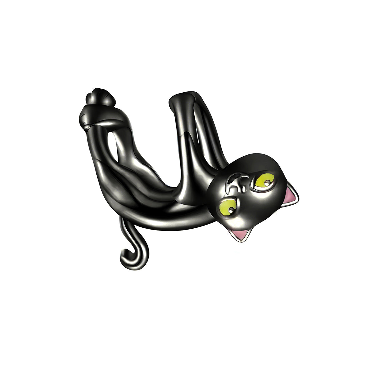 Charm de Plata .925, Black Hug Cat, Miow