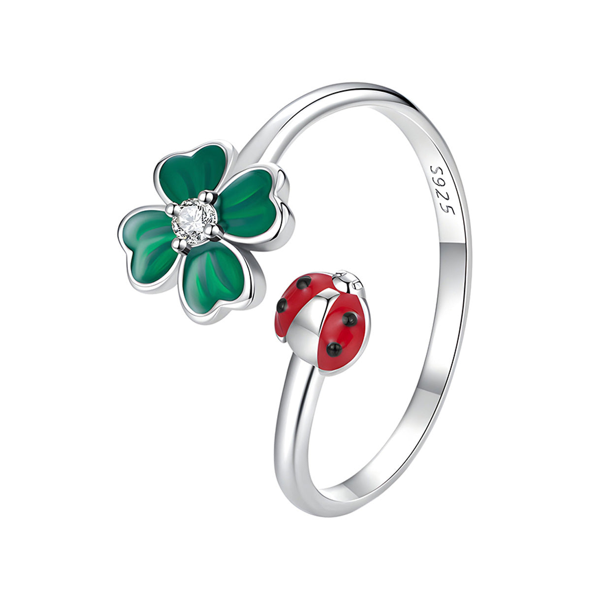 Anillo de Trébol, Plata .925, Ame Glam Pop