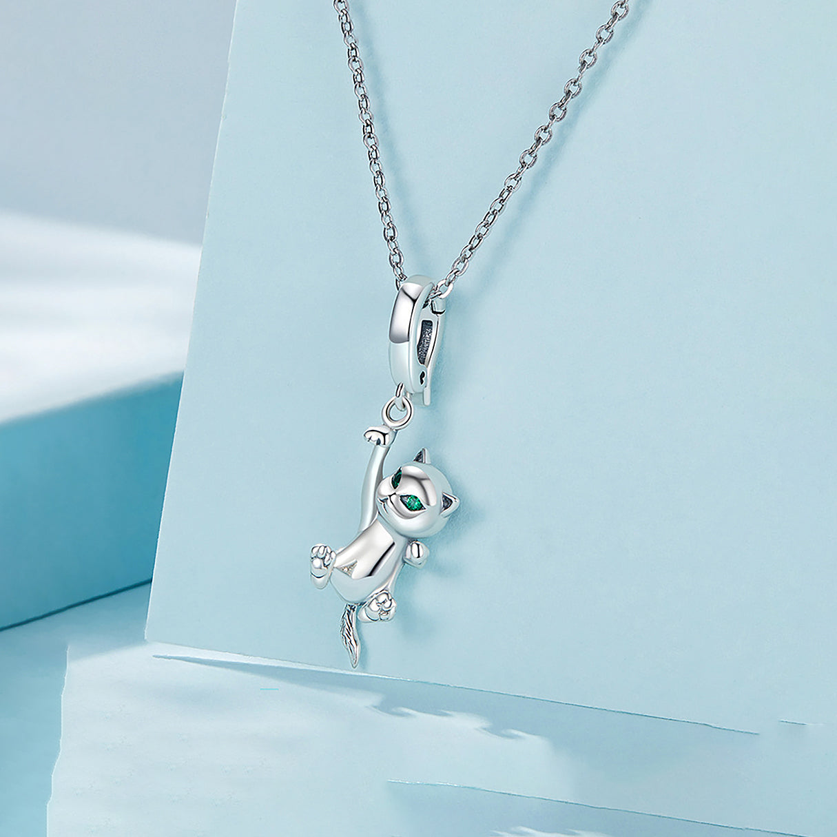 Charm de Plata .925, Hanging Cat, Miow