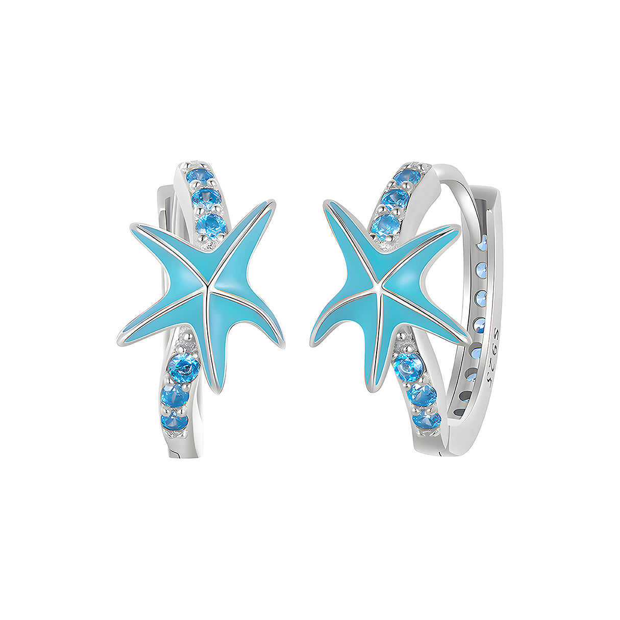 Aretes de Estrella Mar, Plata .925, Ame Glam Pop