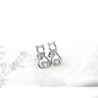 Aretes de Plata .925, Cat Stud, Miow