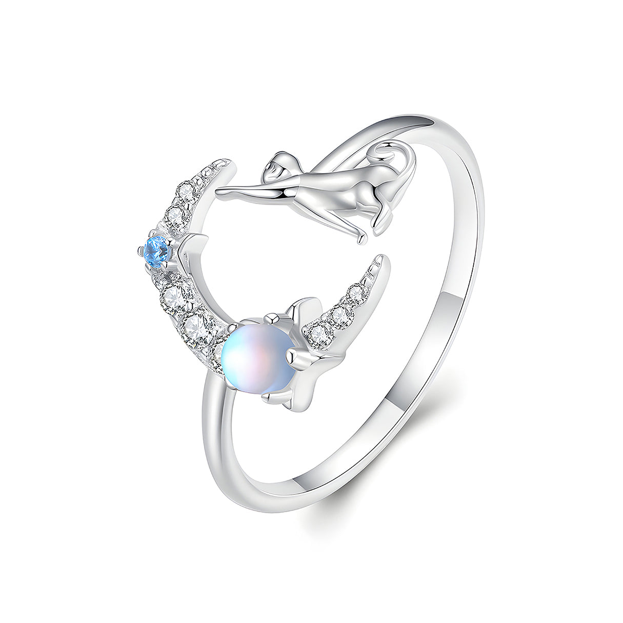 Anillo de Plata .925, Moon Cat, Miow