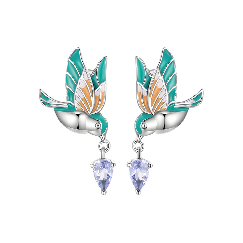 Aretes de Colibrí, Plata .925, Ame Glam Pop