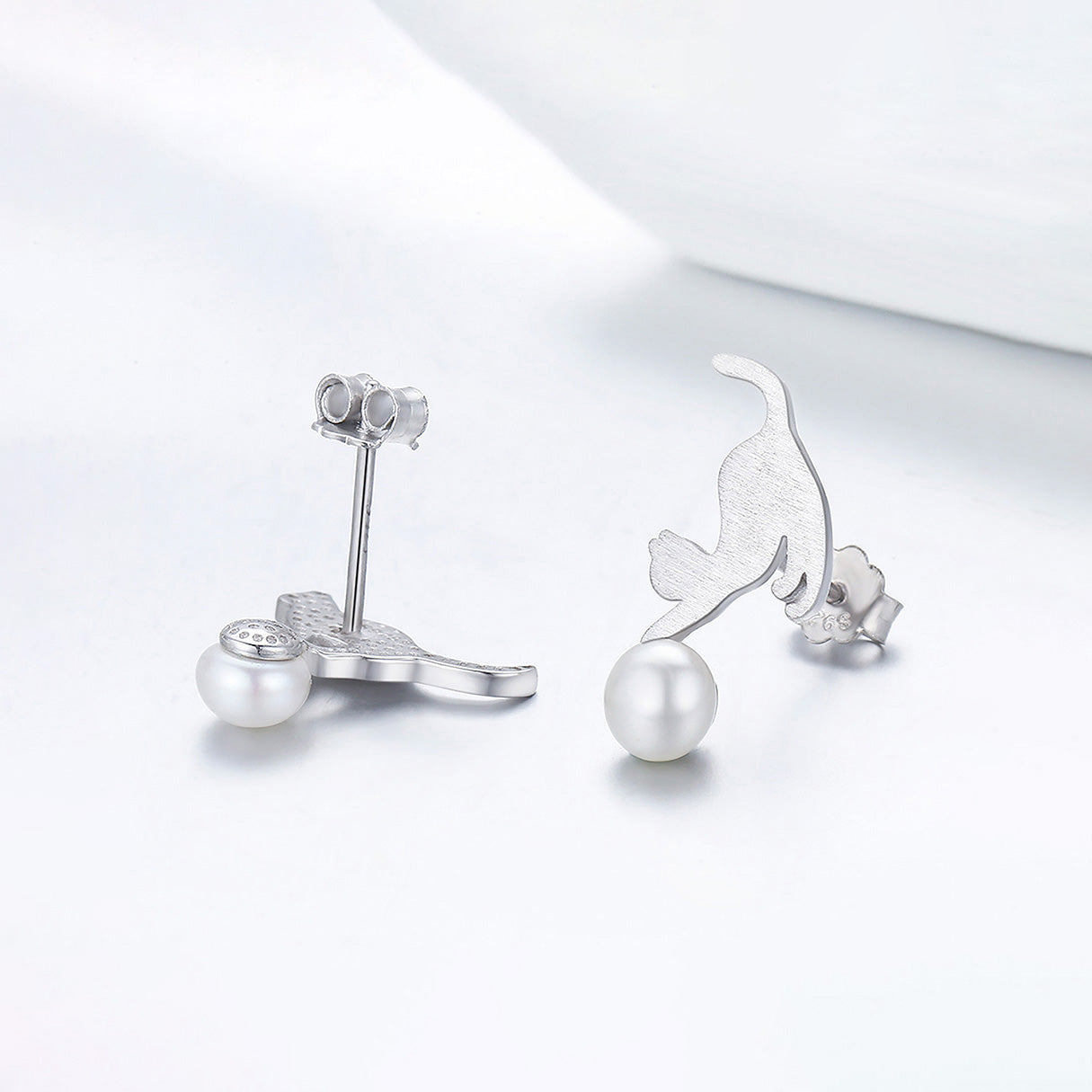 Aretes de Plata .925, Cat Sphere, Miow