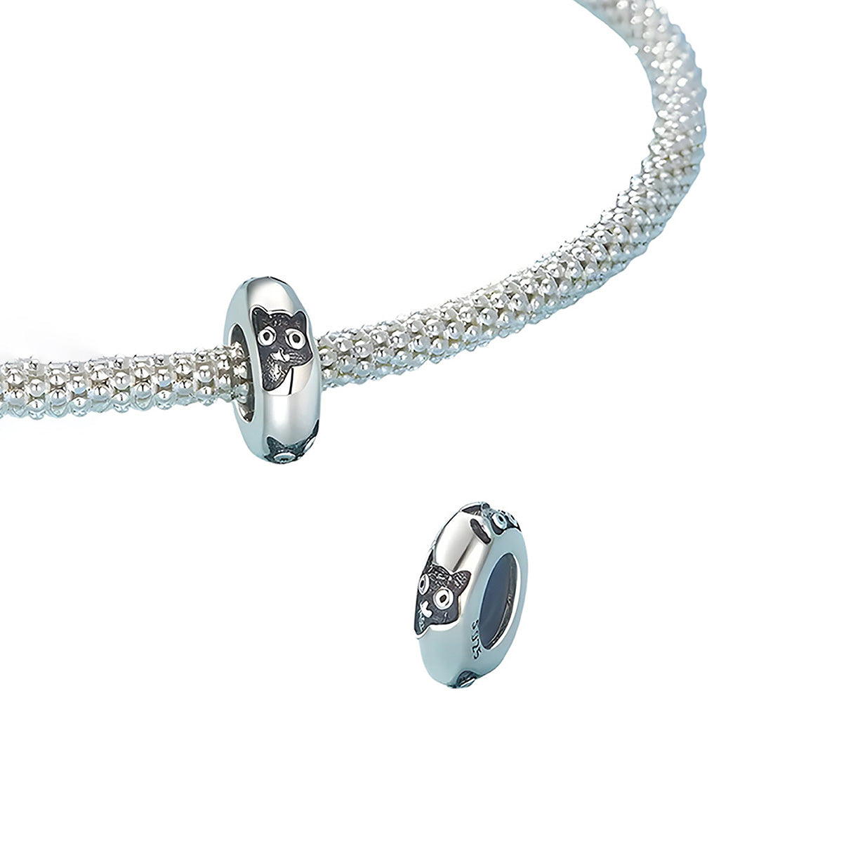 Charm de Plata .925, Engraved Cat, Miow