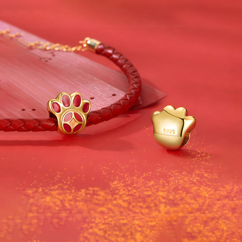 Charm de Plata .925, Chinese Cat'S Paw, Miow