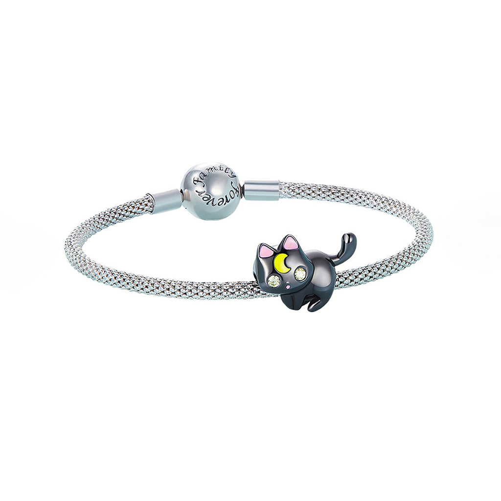 Charm de Plata .925, Black Kitten, Miow