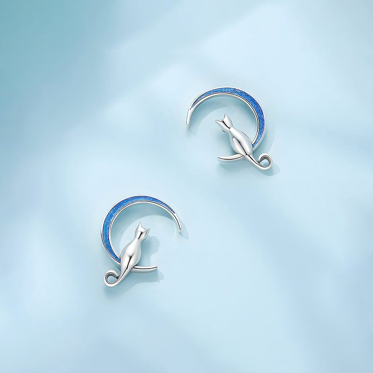 Aretes de Plata .925, Moon Cats, Miow