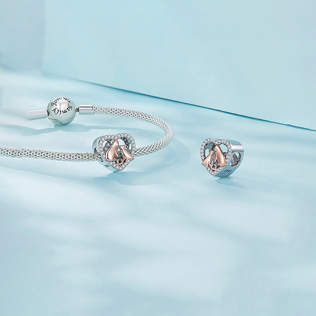 Charm de Plata .925, Mother Cat Love, Miow