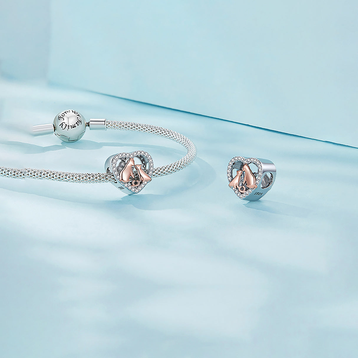 Charm de Plata .925, Mother Cat Love, Miow