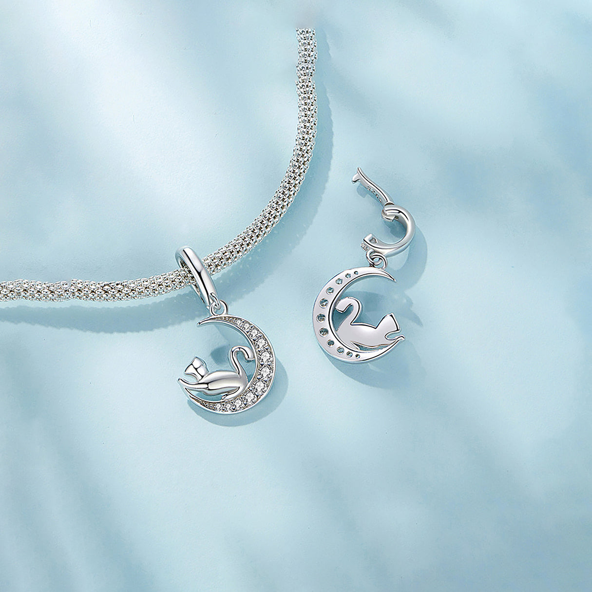 Charm de Plata .925, Moon Cat, Miow