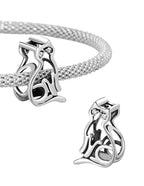 Charm de Plata .925, Fine Cat Silhouette, Miow