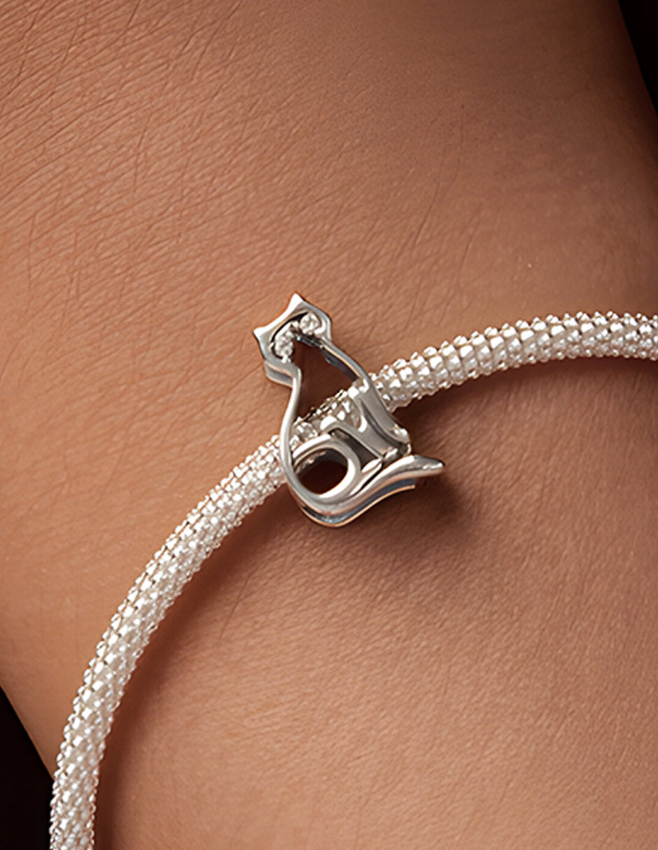 Charm de Plata .925, Fine Cat Silhouette, Miow