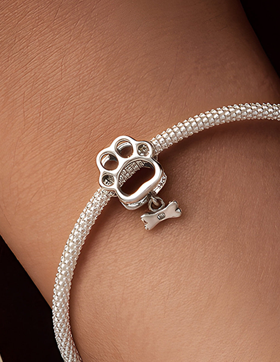 Charm de Plata .925, Footprint And Bone, Miow