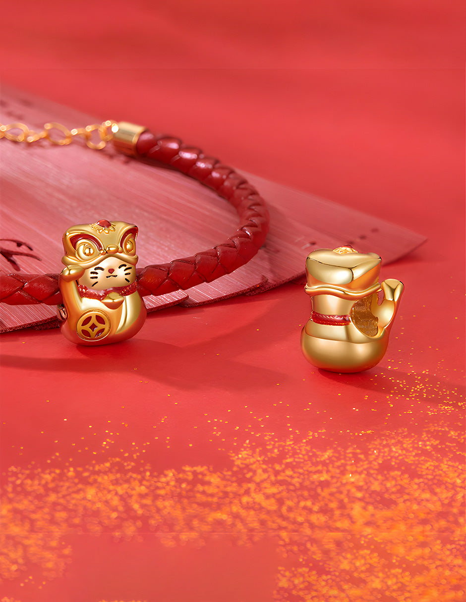 Charm de Plata .925, Chinese Cat, Miow