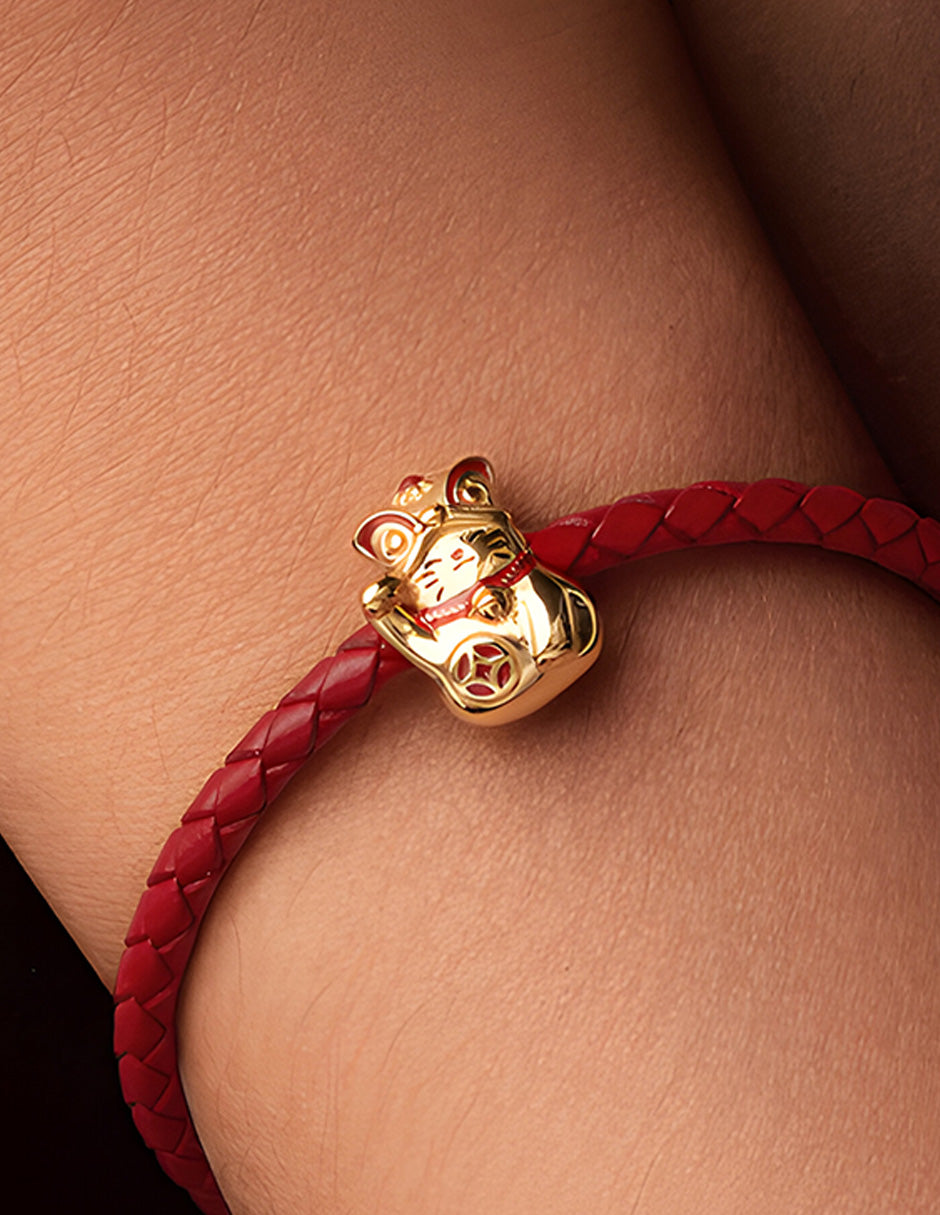 Charm de Plata .925, Chinese Cat, Miow