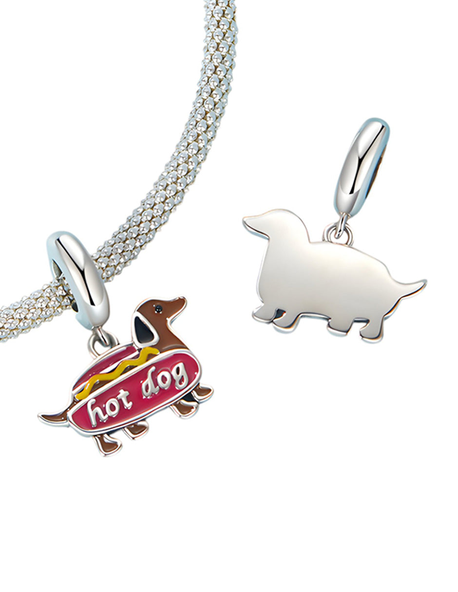 Charm de Perro Salchica, Plata .925, Ame Glam Pop