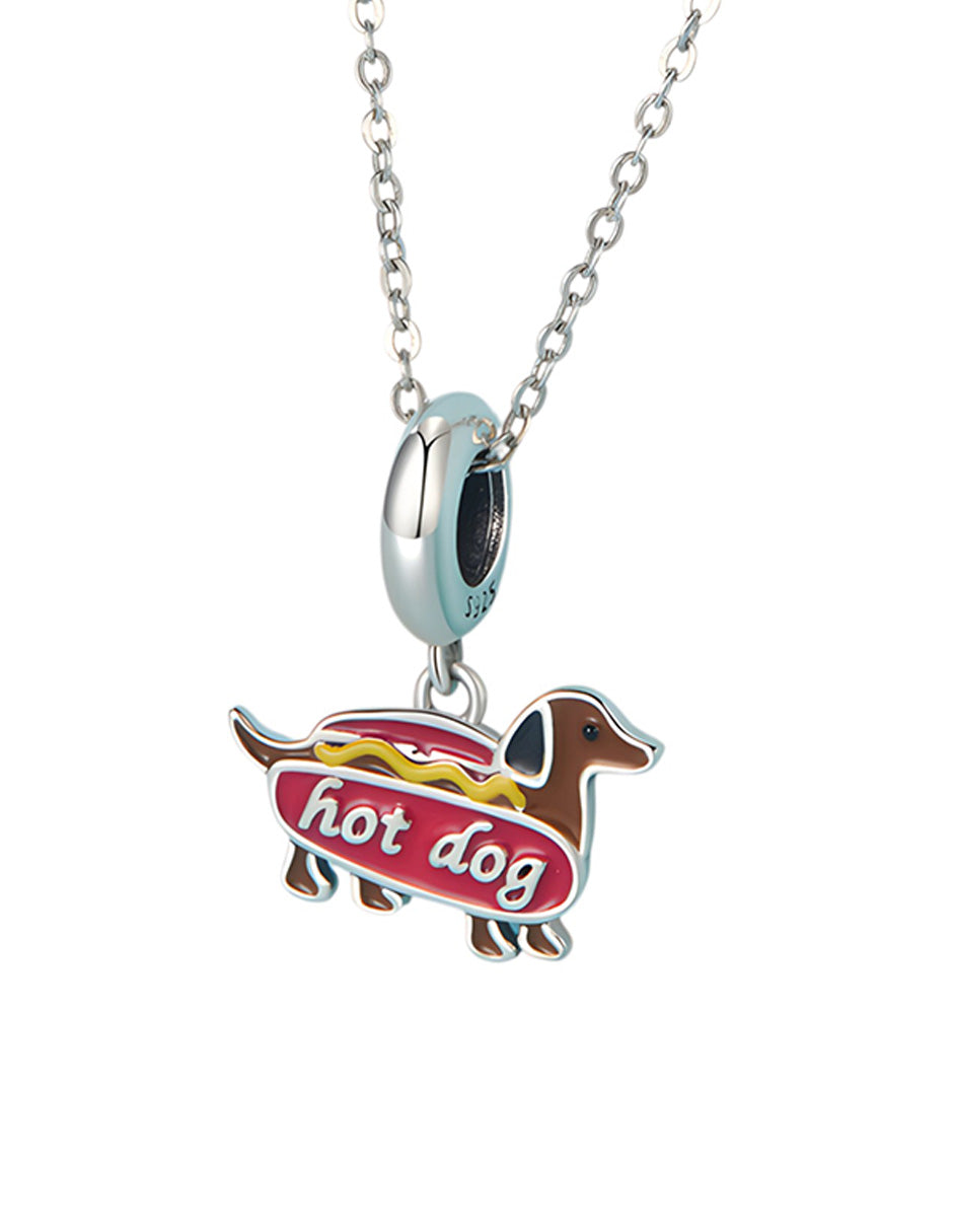 Charm de Perro Salchica, Plata .925, Ame Glam Pop