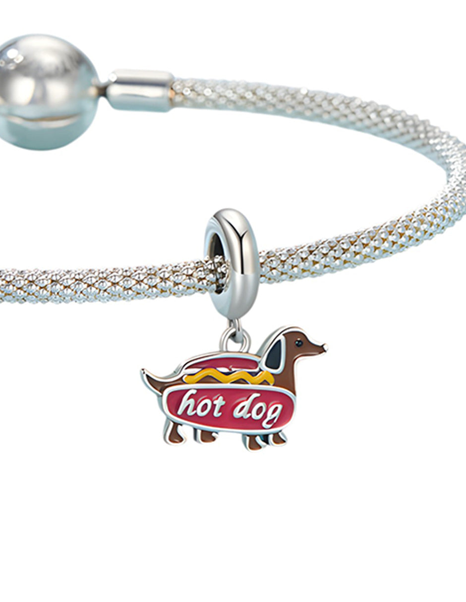 Charm de Perro Salchica, Plata .925, Ame Glam Pop