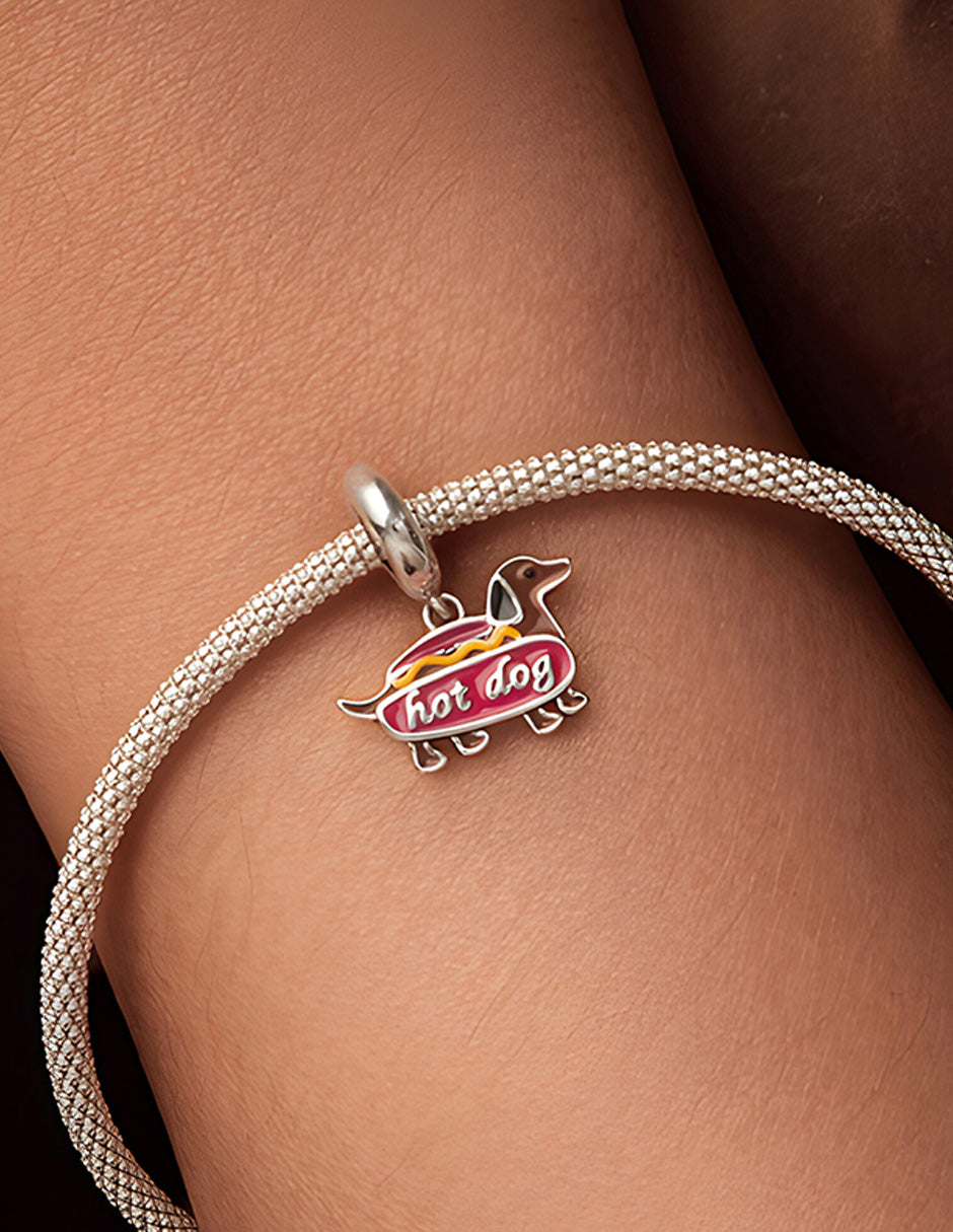 Charm de Perro Salchica, Plata .925, Ame Glam Pop