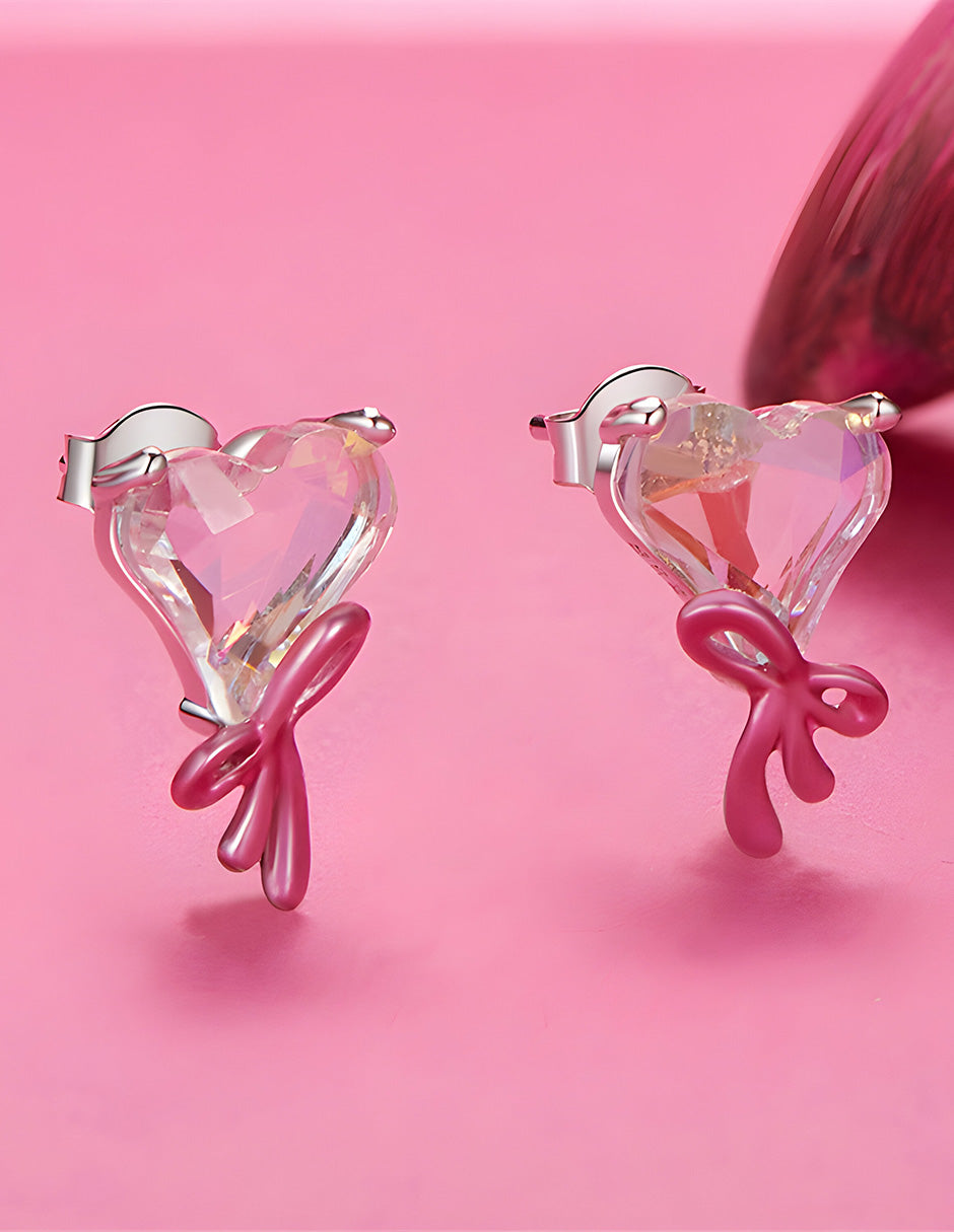 Aretes de Corazón, Plata .925, Ame Glam Pop
