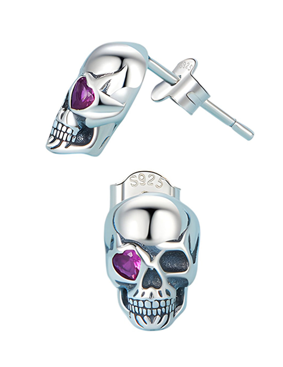 Aretes de Cráneo, Plata .925, Ame Glam Pop
