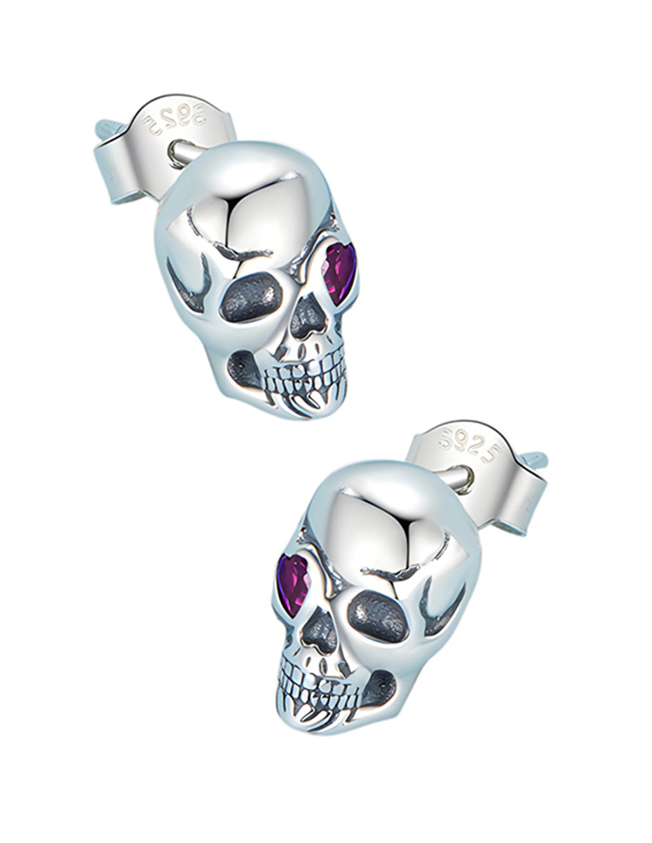 Aretes de Cráneo, Plata .925, Ame Glam Pop