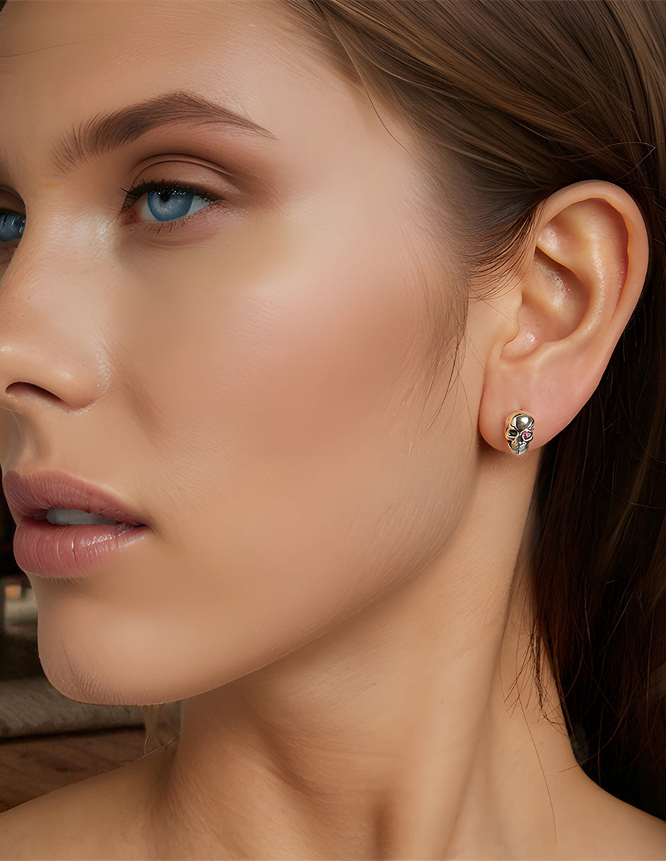 Aretes de Cráneo, Plata .925, Ame Glam Pop
