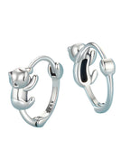 Aretes de Plata .925, Hugging Cats, Miow