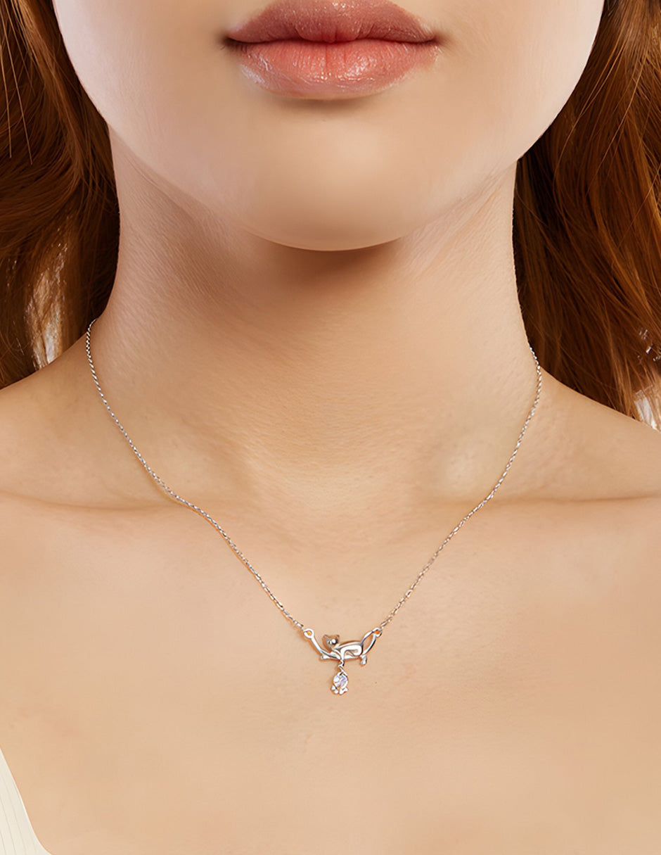 Collar de Plata .925, Lazy Cat, Miow