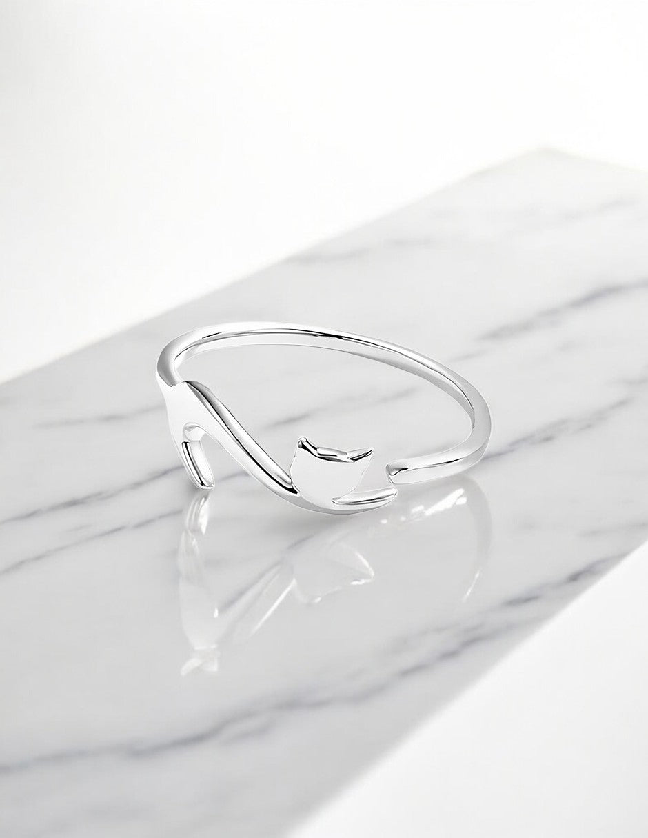 Anillo de Plata .925, Modern Cat, Miow