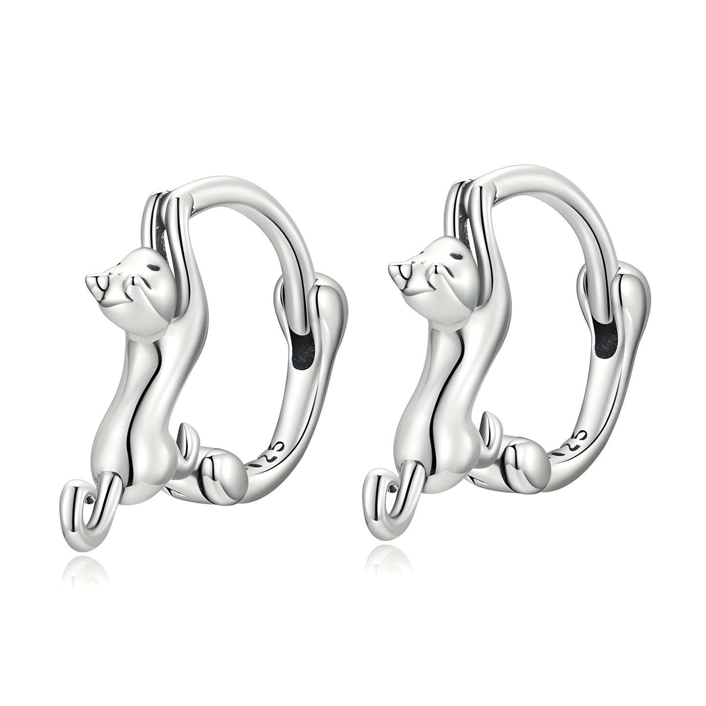 Arracadas de gato Miow Kiki Season de plata P 925