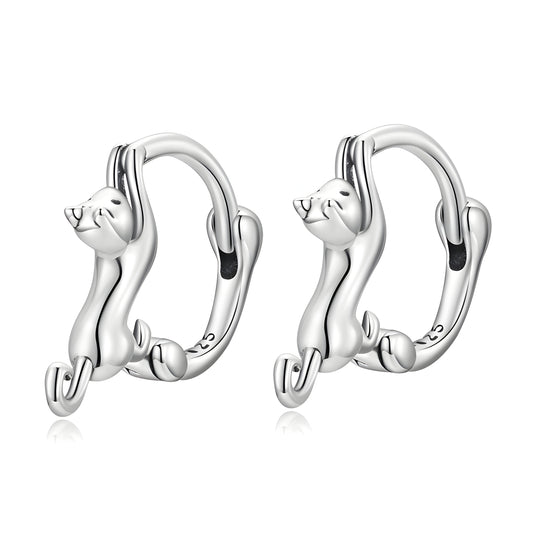Arracadas de gato Miow Kiki Season de plata P 925