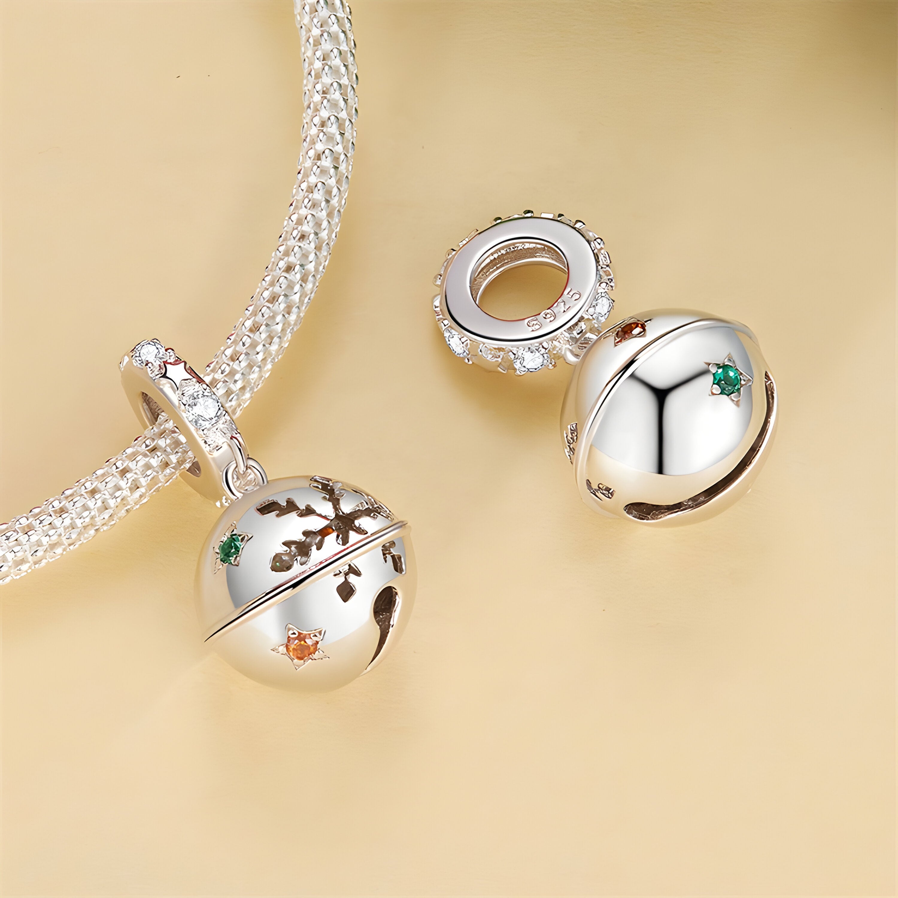 Charm de cascabel Ame Jewelry Glam pop de plata p 925